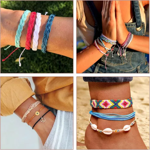 Miniatura 5 de Craftdady Cuerdas de poliéster encerado de 273 yardas de 0.022 in, colores mezclados para pulseras trenzadas de macramé, fabricación de joyas