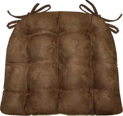 Miniatura 11 de Barnett Almohadilla para silla de comedor con lazos. Gamuza microfibra, microgamuza, reversible, relleno de espuma de látex, se puede lavar a Negro