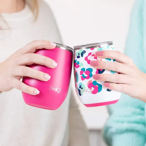 Miniatura 5 de Swig Vaso de vino aislado de 14 onzas con tapa, apto para lavavajillas, tazas de vino de acero inoxidable (negro)