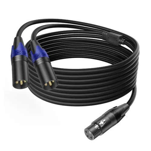 Miniatura 10 de LanSenSu XLR hembra a 2 XLR macho Patch Y Cable divisor de micrófono equilibrado Adaptador de audio (3.3 pies-2 unidades)