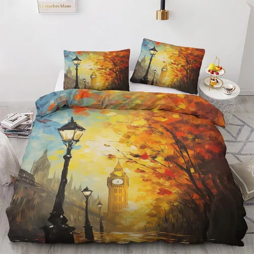Miniatura 9 de Phoenix Funda de edredón tamaño King Juego de ropa de cama de pájaro de fantasía 3 piezas Funda de edredón con patrón de microfibra suave