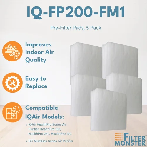 Miniatura 5 de Filter-Monster - Paquete de almohadillas de repuesto de prefiltro compatibles con IQAir PF40, kit de prefiltración de polvo grueso, paquete de 5