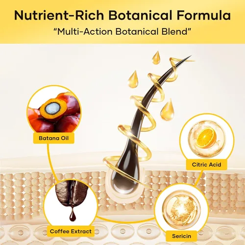 Miniatura 3 de Batana Mascarilla capilar para cabello dañado y adelgazante, tratamiento de reparación profunda con 30% aceite de batana, extracto de café
