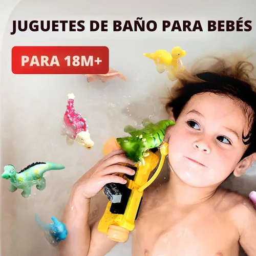 Miniatura 4 de Hely Cancy Juguetes de baño de dinosaurio para niños pequeños, sin agujeros, bañera de bebé, ducha, agua, piscina, juguetes