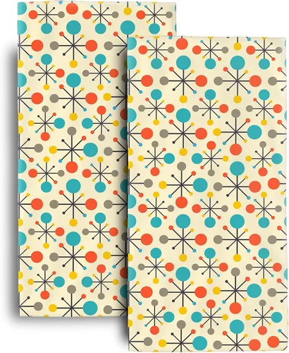 Mid Century Fifties - Juego de 2 toallas de mano modernas atómicas retro para baño, suaves, absorbentes, amarillas, para baño, cocina, playa, spa,