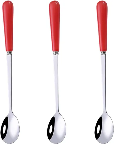 Miniatura 8 de 3 cucharas de mezcla para café, postre, helado, batido, cucharadita de acero inoxidable con mango de cerámica, cucharadas de café expreso, cucharas