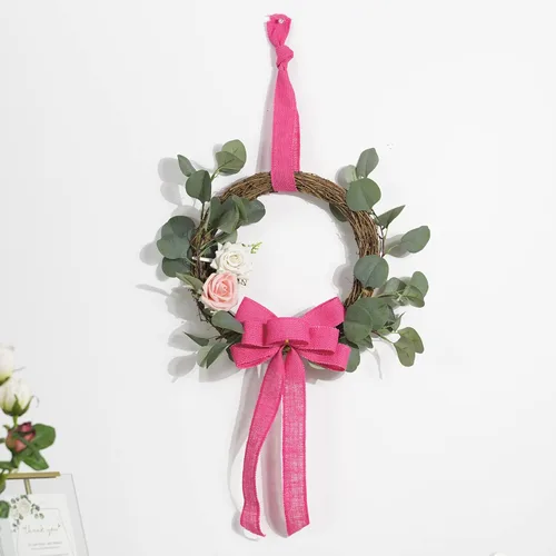 Miniatura 4 de MEEDEE Cinta de arpillera rosa intenso, cinta de arpillera de yute natural de 1.5 pulgadas, cinta de yute rosa intenso, rollo de cintas de arpillera