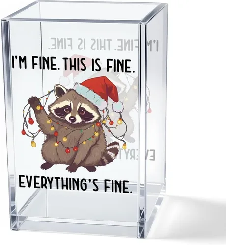 Miniatura 18 de It's Fine I'm Fine Soporte para Lápices y Bolígrafos Cosméticos de Acrílico, Divertido Soporte para Bolígrafos de Gato Negro, Regalo para Amantes