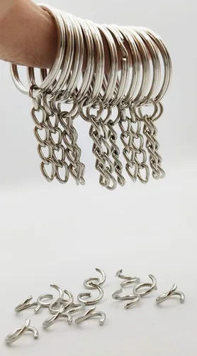 Miniatura 4 de Llavero con cadena y anillos abiertos de 1 pulgada, paquete de 50, 50pack