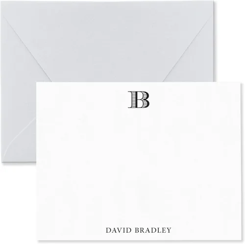 Miniatura 13 de Tarjetas de notas personalizadas con sobres, juego de papelería para hombres o mujeres con monograma y nombre - Papelería monogramada, tarjetas