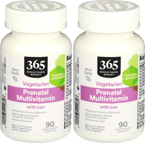 Miniatura 10 de 365 by Whole Foods Market, Multivitamínico prenatal con hierro, vegetariano, 90