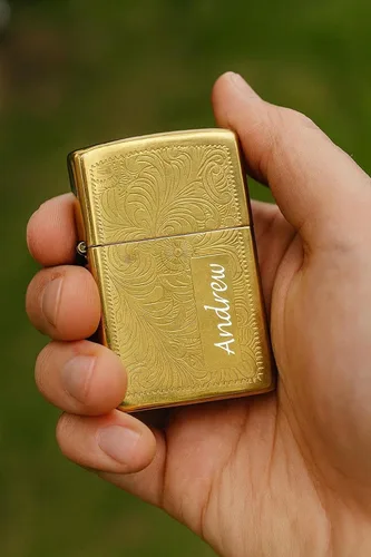 Miniatura 2 de Mechero Zippo personalizado – Mechero grabado con diseño veneciano personalizado Mechero de metal genuino resistente al viento Regalo único