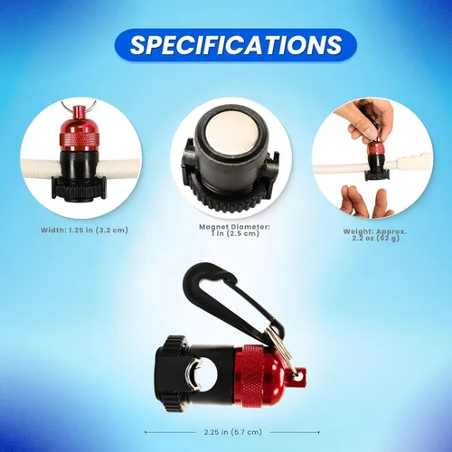 Miniatura 3 de Buceo Regulador Magnético Pulpo Manguera Soporte Clip (Rojo)