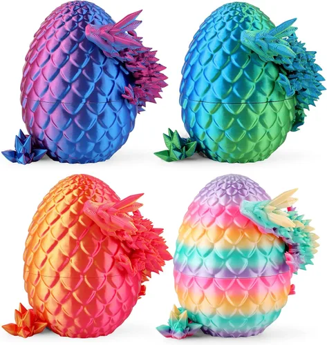 Huevos de dragón impresos en 3D con dragón en el interior, decoración de mesa de fantasía, juguetes de impresión 3D para niños y adultos, decoración