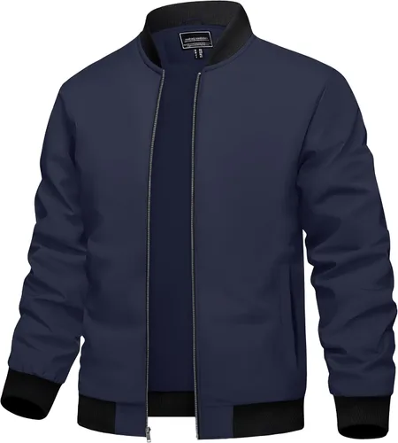 Miniatura 8 de TACVASEN Chaqueta Ligera para Hombre Chaqueta Bomber de Primavera Otoño Rompevientos Abrigos Casuales Elegantes con Bolsillos