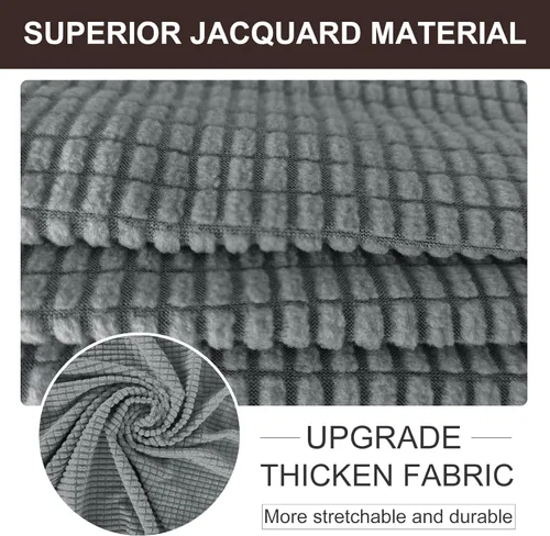 Miniatura 4 de U-NICE HOME Funda elástica para sofá, lavable, protector de muebles para sofá de 3 cojines, apta para mascotas (sofá, gris)