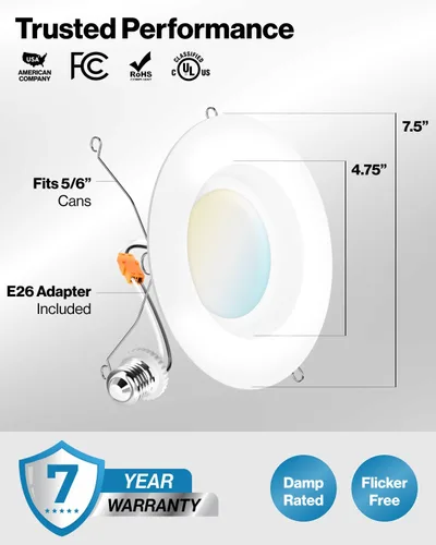 Miniatura 8 de Sunco - Paquete de 24 luces LED de 6 pulgadas, iluminación empotrada reacondicionada, borde suave, 965 LM, 13 W (equivalente a 60 W), CCT