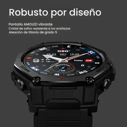 Miniatura 2 de Amazfit T-Rex 3 Pro - Reloj inteligente para exteriores con pantalla AMOLED de zafiro de 1.890 in, bisel Ti, GPS de doble banda, mapas sin conexión
