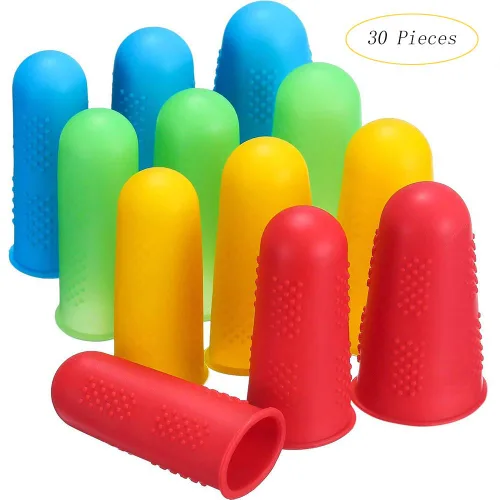 Miniatura 2 de 30 tapas de silicona para pistola de pegamento caliente, 5 colores protectores de dedos