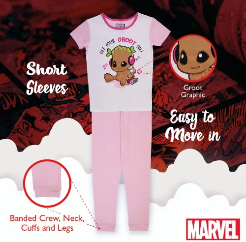 Miniatura 4 de Marvel Conjunto de pijama de algodón ajustado de 2 piezas, suave y lindo para niños