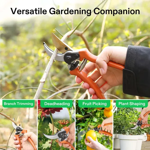Miniatura 6 de VIVOSUN Tijeras de podar bypass de 8 pulgadas para jardinería, tijeras de jardín resistentes, podadoras ultra afiladas con capacidad de corte de 3/4