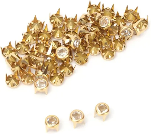 50 diamantes de imitación coloridos de grado A de garra redonda de 0.236 pulgadas para decoración de manualidades (plateado), accesorios de ropa,