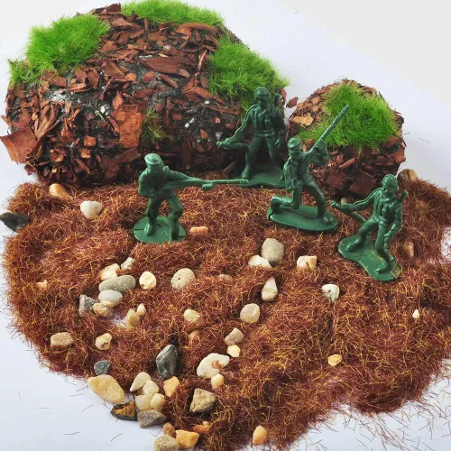 Miniatura 5 de NWFashion 150 piezas de juguete en miniatura juguete plástico tren ejército soldados figuras (3 colores)