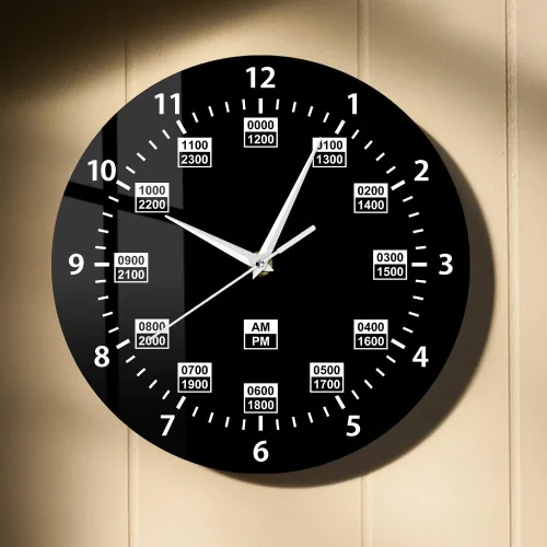 Reloj de pared de 15 pulgadas, estilo militar, 24 horas, reloj de pared retro silencioso de cuarzo sin tictac, funciona con pilas, reloj de pared