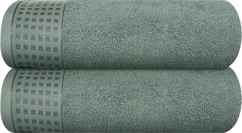 Miniatura 97 de GLAMBURG Juego de 2 toallas de baño de gran tamaño 100% algodón, 28 x 55 pulgadas, ultra suaves, altamente absorbentes, compactas, de secado rápido