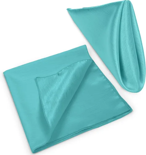 Miniatura 8 de Ultimate Textile -1 docena - Reversible Shantung Satin - Majestic - Servilletas de tela Majestic de 17 x 17 pulgadas azul caribeño