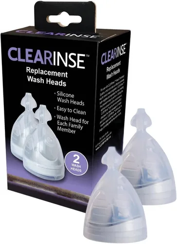 CLEARinse Cabezales de lavado de silicona para aspirador nasal, 2 cabezales de lavado, talla única, reutilizables y aptos para lavavajillas, sin