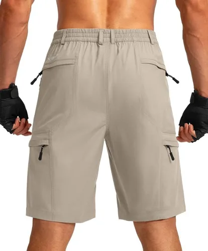Viodia Pantalones cortos tipo cargo de senderismo para hombre con 6 bolsillos, de secado rápido, ligeros, elásticos, para hombre, pesca, al aire