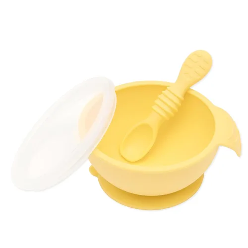 Miniatura 7 de Bumkins Tazón Disney Mickey Mouse, juego de alimentación de silicona con succión, incluye cuchara, elementos de entrenamiento para el destete guiado