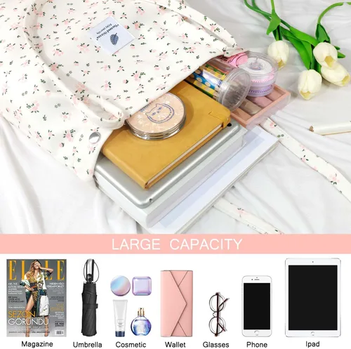 Miniatura 116 de Ayieyill - Bolsa de pana para mujer y niña, con correa de lona para colgar al hombro, bolsa con bolsillo