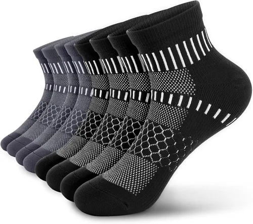 Miniatura 7 de IRAMY Calcetines de compresión de tobillo para hombres y mujeres, acolchados, para correr, atléticos, alivio de la fascitis plantar, 2/4/6 pares