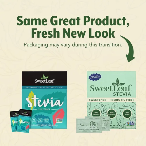 Miniatura 3 de SweetLeaf Paquetes de polvo de stevia - Edulcorante cero calorías con extracto de hoja de stevia, sin aditivo edulcorante artificial, sin azúcar