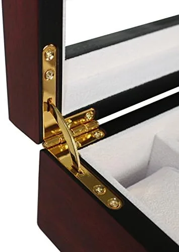 Miniatura 3 de 4 Less Co 24 RELOJES DE MADERA EXPOSITOR DE JOYERÍA CAJA DE ALMACENAMIENTO COLECTOR REGALO - ACABADO CEREZO 1087-24C