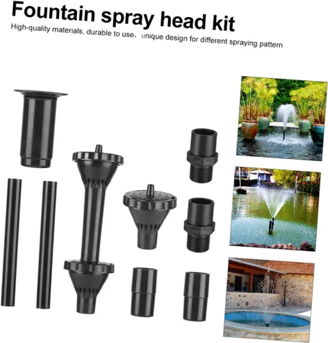 Miniatura 7 de MERRYHAPY Kit de cabezal rociador de fuente de 9 piezas, juego de boquillas de fuente de agua para jardín y piscina, compatible con bombas
