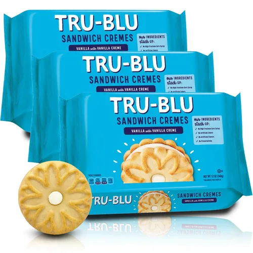 Miniatura 12 de TRU BLU - Galletas dúplex con crema de chocolate y vainilla, sin ingredientes artificiales, sin jarabe de maíz de alta fructosa, fabricadas