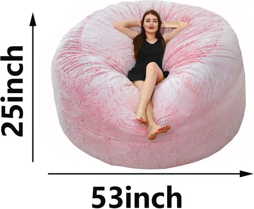 Miniatura 2 de NAZARR Puf para adultos (sin relleno), silla de puf gigante, sillas de puf grandes, funda para silla puff grande, silla puff para adultos de 5 pies