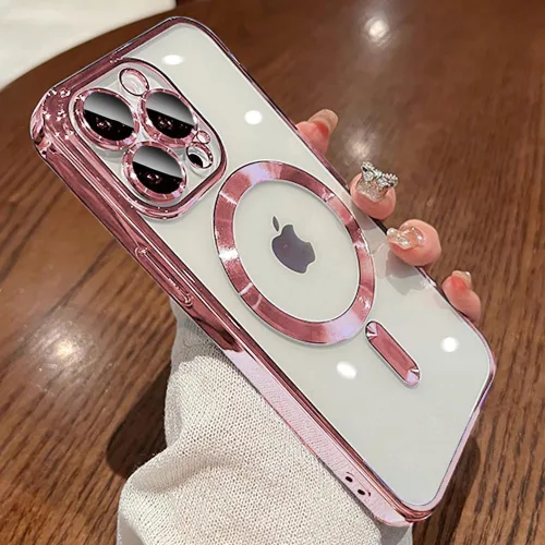 Miniatura 20 de Funda magnética para iPhone 12 Pro Max transparente compatible con MagSafe Funda protectora de lente de cámara integrada para iPhone 12 Pro Max