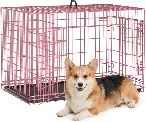 Miniatura 19 de Jaula negra para perros de 24 pulgadas, grande, XXL, plegable para perros grandes, jaulas de alambre de metal, jaula de segregación de animales