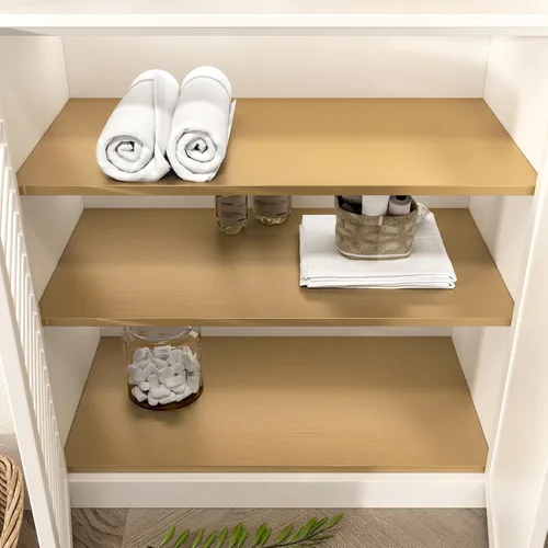 Miniatura 8 de Wallercity Papel de contacto dorado de acero inoxidable, papel adhesivo metálico dorado para despegar y pegar, papel tapiz autoadhesivo