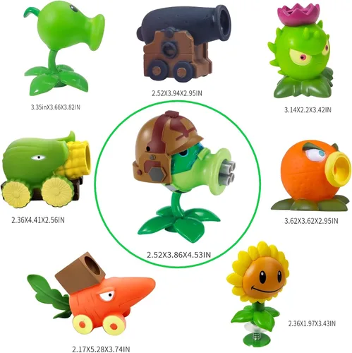 Miniatura 2 de ZESTAR Plantas y Zombies Juguetes Figuras vs Peashooter Recuerdos de Fiesta Decoraciones de Cumpleaños Suministros Peluches Set Serie 2 Juegos PVZ