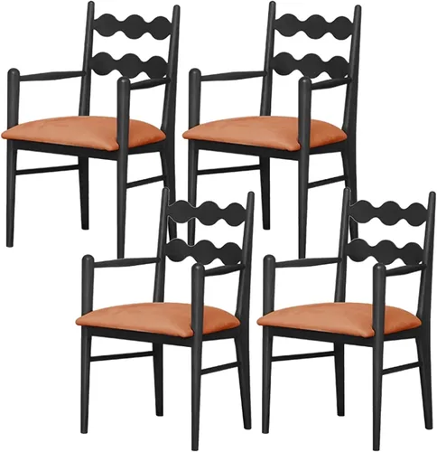 Miniatura 13 de Sillas de comedor tapizadas, silla de cocina con respaldo, silla de sala de estar con brazos versátil asiento de comedor de granja, sillas