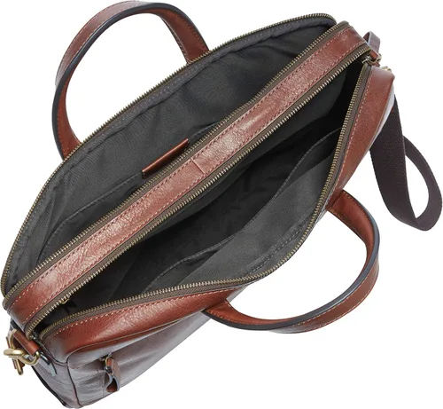 Miniatura 4 de Fossil Haskell - Maletín de cuero o tela para hombre Coñac