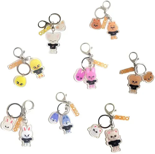 Miniatura 2 de KPOP Stray Skzoo - Llavero de personajes para niños y tarjetas fotográficas SKZOO