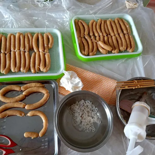 Miniatura 7 de Funda de salchicha comestible para secado, tubo de funda de salchicha seca comestible para salchichas caseras con sabor para máquina de hacer