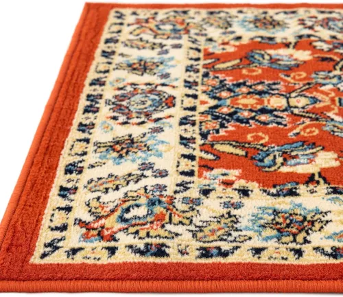 Miniatura 279 de Unique Loom Colección Sialk Hill - Alfombra de área Washington (3 pies 3 pulgadas x 5 pies 3 pulgadas, rectángulo, burdeos/crema)