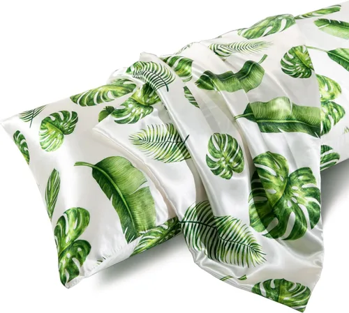Miniatura 82 de MR&HM - Funda de almohada de satén 16- verde floral